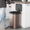 13-Gallon Copper Gold Stainless Steel Step Trash Can with Soft Close Lid