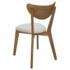 Set of 2 - Mid-Century Modern Wood Dining Chair with Faux Leather Seat