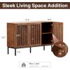 Mid-Century Modern Dining Buffet Storage Cabinet Sideboard in Brown Wood Finish