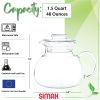 1.5 Quart Glass Teapot Tea Kettle for Stove Top