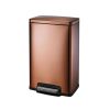 Stainless Steel 13-Gallon Kitchen Trash Can with Step Lid in Copper Bronze