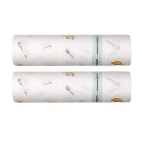 2 Rolls Disposable Dish Cloths Household Kitchen Paper Towels Printed Kitchen Paper Tissue